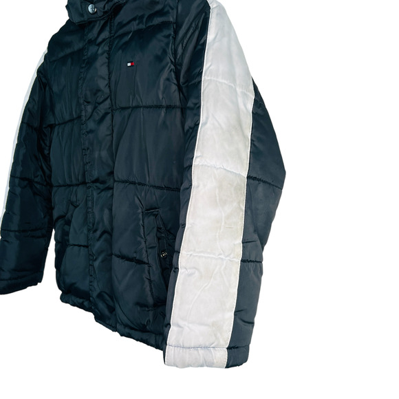 Tommy Hilfiger Kid's Quilted Colorblock Hooded Puffer Jacket Black Size 8 - Picture 7 of 12